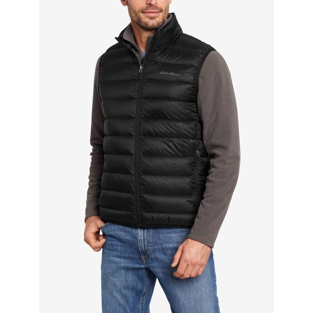 Eddie Bauer CirrusLite‎ Vest Men's Large L Black Down Lightweight Quilted Puffer